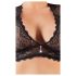 Cottelli Plus Size - Set lenjerie cu dantelă și pietricele (negru) - 2XL