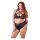/Cottelli Plus Size - Sutien și chiloți cu bretele încrucișate (negru) - 85E/L