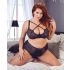 /Cottelli Plus Size - Sutien și chiloți cu bretele încrucișate (negru) - 85E/L