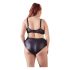/Cottelli Plus Size - Sutien și chiloți cu bretele încrucișate (negru) - 85E/L