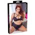 /Cottelli Plus Size - Sutien și chiloți cu bretele încrucișate (negru) - 85E/L