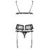 Obsessive - set lenjerie cu broderii fine - negru