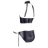 Cottelli Bondage - set bustier lucios cu cătușe - negru