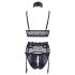 Cottelli Bondage - set lenjerie dantelată cu cătușe (negru)
