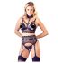 Set sexy Cottelli Bondage din dantelă cu cătușe (negru) - M