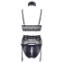 Cottelli Bondage - set lenjerie dantelă cu cătușe - negru - M