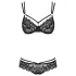 Obsessive - Set lenjerie sexy cu sutien din dantelă cu model floral - negru