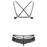 Obsessive - Set lenjerie sexy cu sutien din dantelă cu model floral - negru