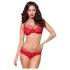 Set lenjerie roșie cu dantelă Obsessive 860-SET-3 - L/XL