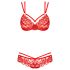 Set lenjerie roșie cu dantelă Obsessive 860-SET-3 - L/XL