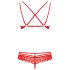 Set lenjerie roșie cu dantelă Obsessive 860-SET-3 - L/XL