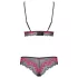 Obsessive - set lenjerie dantelă - negru-roz