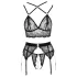 Abierta Fina - set lenjerie sexy din dantelă - negru
