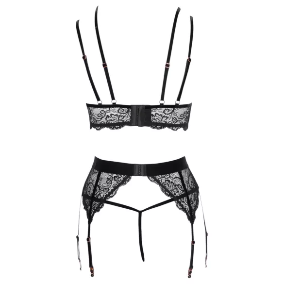 Abierta Fina - set lenjerie sexy din dantelă - negru