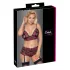 Cottelli Curves - set sutien deschis cu flori (negru)