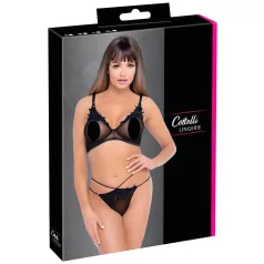 Cottelli - set sutien transparent din dantelă (negru)