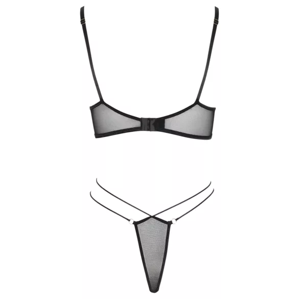 Cottelli - set sutien transparent din dantelă (negru)