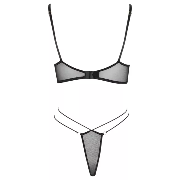 Cottelli - set sutien transparent din dantelă (negru)