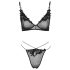 Cottelli - Set sutien dantelat transparent (negru) - M