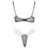 Cottelli - Set sutien dantelat transparent (negru) - M
