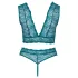 Cottelli Curves - set lenjerie cu dantelă și corset (albastru) - 2XL