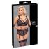 Set Cottelli Bondage Plus Size - sutien dantelă (negru) - 3XL