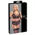 Cottelli Bondage Plus Size - set sutien dantelă (negru) - 3XL