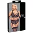 Cottelli Bondage Plus Size - set sutien dantelă (negru) - 3XL