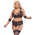 Set Cottelli Bondage Plus Size - sutien dantelă (negru) - 3XL