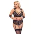 Cottelli Bondage Plus Size - set sutien dantelă (negru) - 3XL