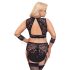 Set Cottelli Bondage Plus Size - sutien dantelă (negru) - 3XL