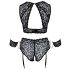 Set Cottelli Bondage Plus Size - sutien dantelă (negru) - 3XL