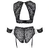 Cottelli Bondage Plus Size - set sutien dantelă (negru) - 3XL
