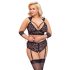 Set Cottelli Bondage Plus Size - sutien dantelă (negru) - 4XL