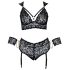 Set Cottelli Bondage Plus Size - sutien dantelă (negru) - 4XL