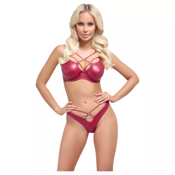 Cottelli Party - set sutien cu efect lucios - roșu
