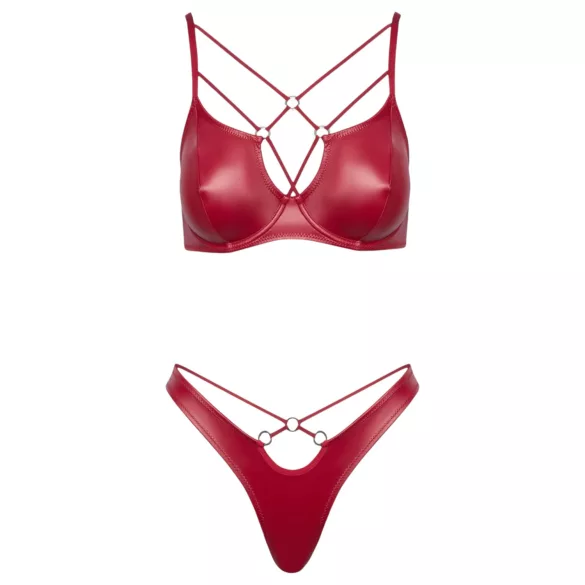 Cottelli Party - set sutien cu efect lucios - roșu - 80B/M