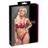Cottelli Party - set de sutien cu efect strălucitor (roșu) - 80B/M