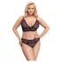 Cottelli Plus Size - Set sutien transparent cu model (mov)