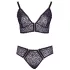 Cottelli Plus Size - Set sutien transparent cu model (mov)
