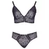 Cottelli Plus Size - Set sutien transparent cu model (mov)