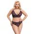 Cottelli Plus Size - Set sutien transparent cu model (mov) - 2XL