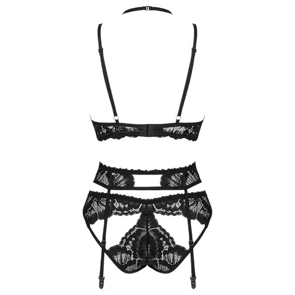 Obsessive Alessya - set lenjerie din dantelă (negru) - M/L