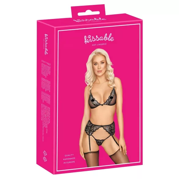 Kissable - set lenjerie (negru)