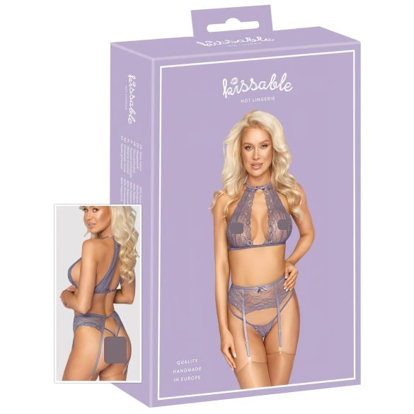 Gust dulce - set lenjerie din dantelă (mov) - L/XL