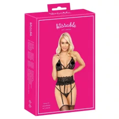 Sărutabil - set sutien cu curea talie (negru)