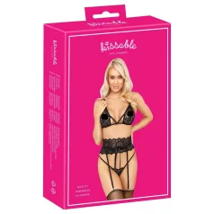Sărutabil - set sutien cu curea talie (negru)