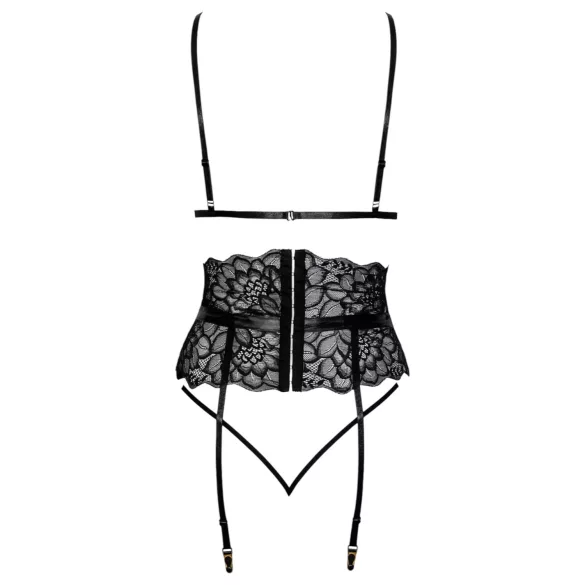 Sărutabil - set sutien cu curea talie (negru)