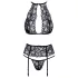 Sărutabil - set sutien dantelă cu gât legat (negru) - L/XL