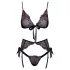 Kissable - set sutiene brodate roz-mov (negru) - L/XL